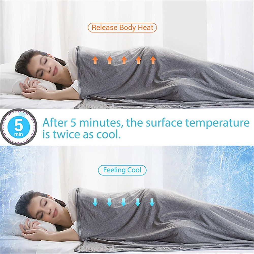 Cooling Blankets for Hot Sleepers - Summer Blanket Thin Lightweight Breathable Soft Double Side Enhanced Cooling for Bed Couch Sofa, Keep Cool for Night Sweats (Grey, 60 x 80 inches) - Image 3