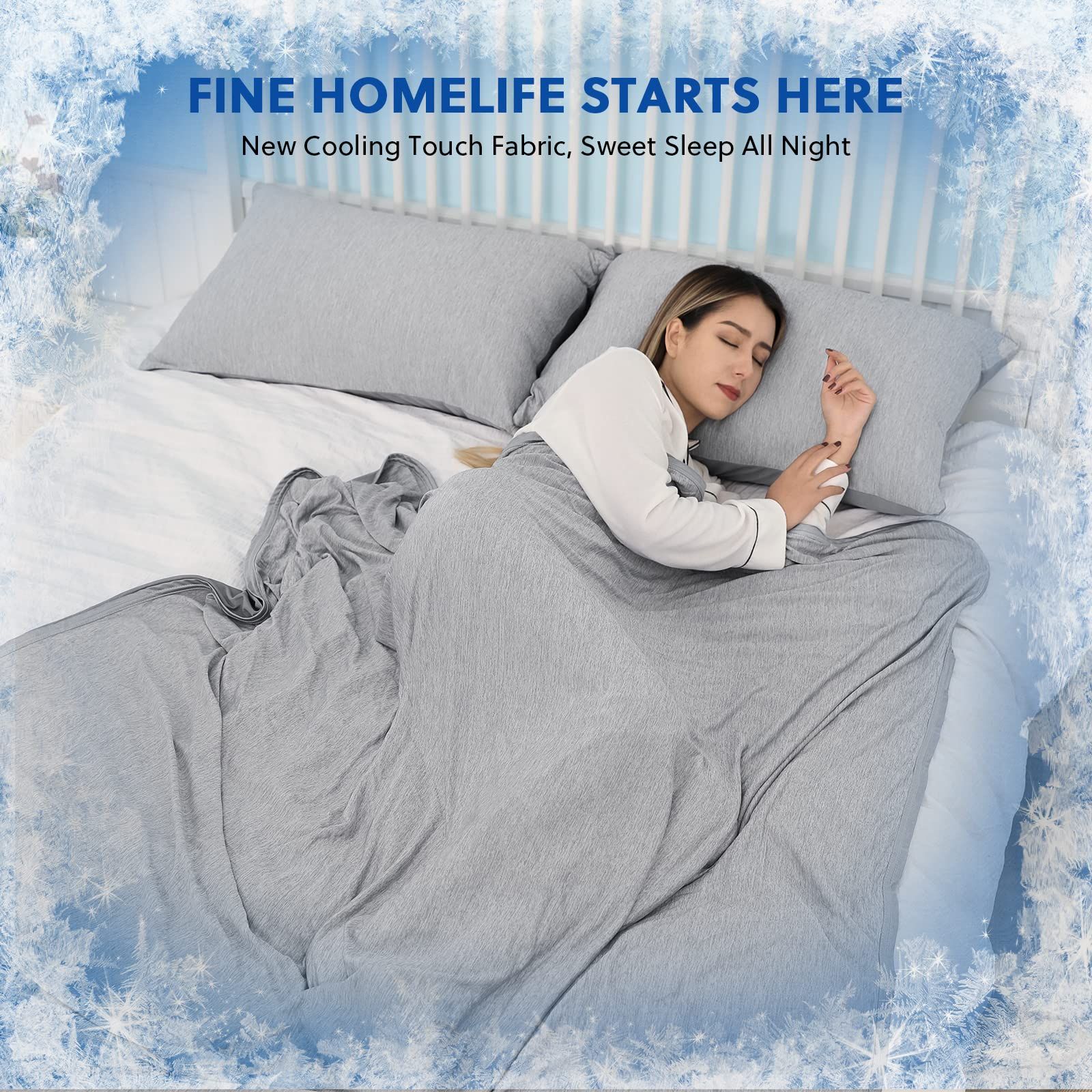 Cooling Blankets for Hot Sleepers - Summer Blanket Thin Lightweight Breathable Soft Double Side Enhanced Cooling for Bed Couch Sofa, Keep Cool for Night Sweats (Grey, 60 x 80 inches) - Image 4