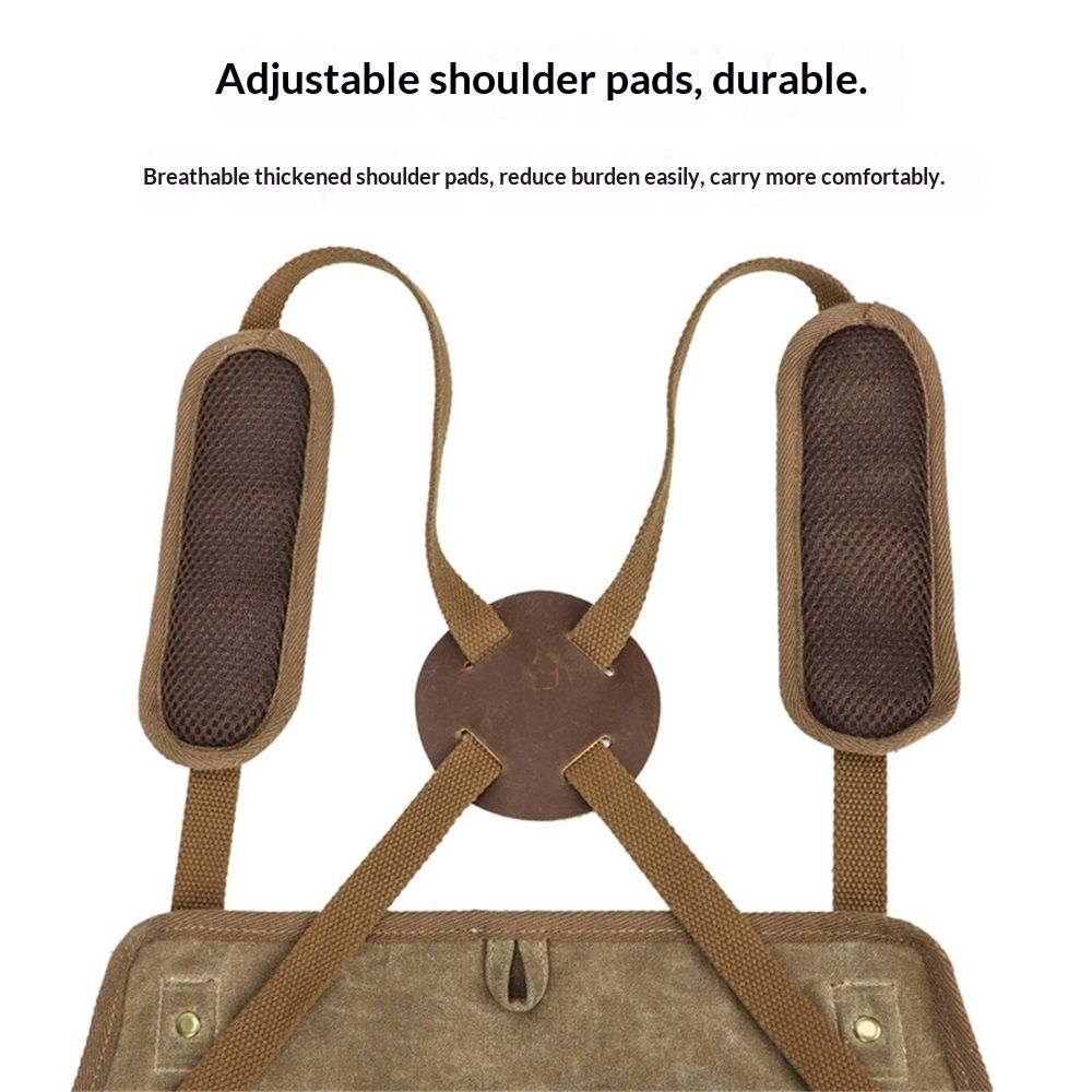 Chef Apron, Waterdrop Resistant Cotton Canvas Cross Back Adjustable Apron, 70*74.5cm(Cappuccino Brown) - Image 3