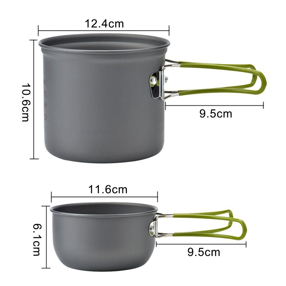 Camping Cookware Set Portable Camping Mess Kit Cooking Set Camping Cooking Set Outdoor with Stove Spoon Fork Cutter for Picnic Hiking Backpacking Travel - Image 4