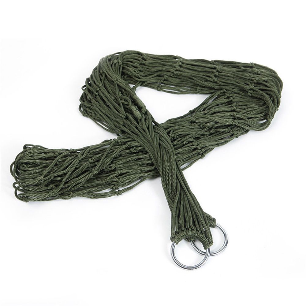 Travel Hammock,Camping Hammock, Outdoor Sport Hammock Army Green Net Mesh Nylon Sleeping Bed with Hooks for Garden Beach Camping Hunting Hiking Traveling (Green) - Image 1