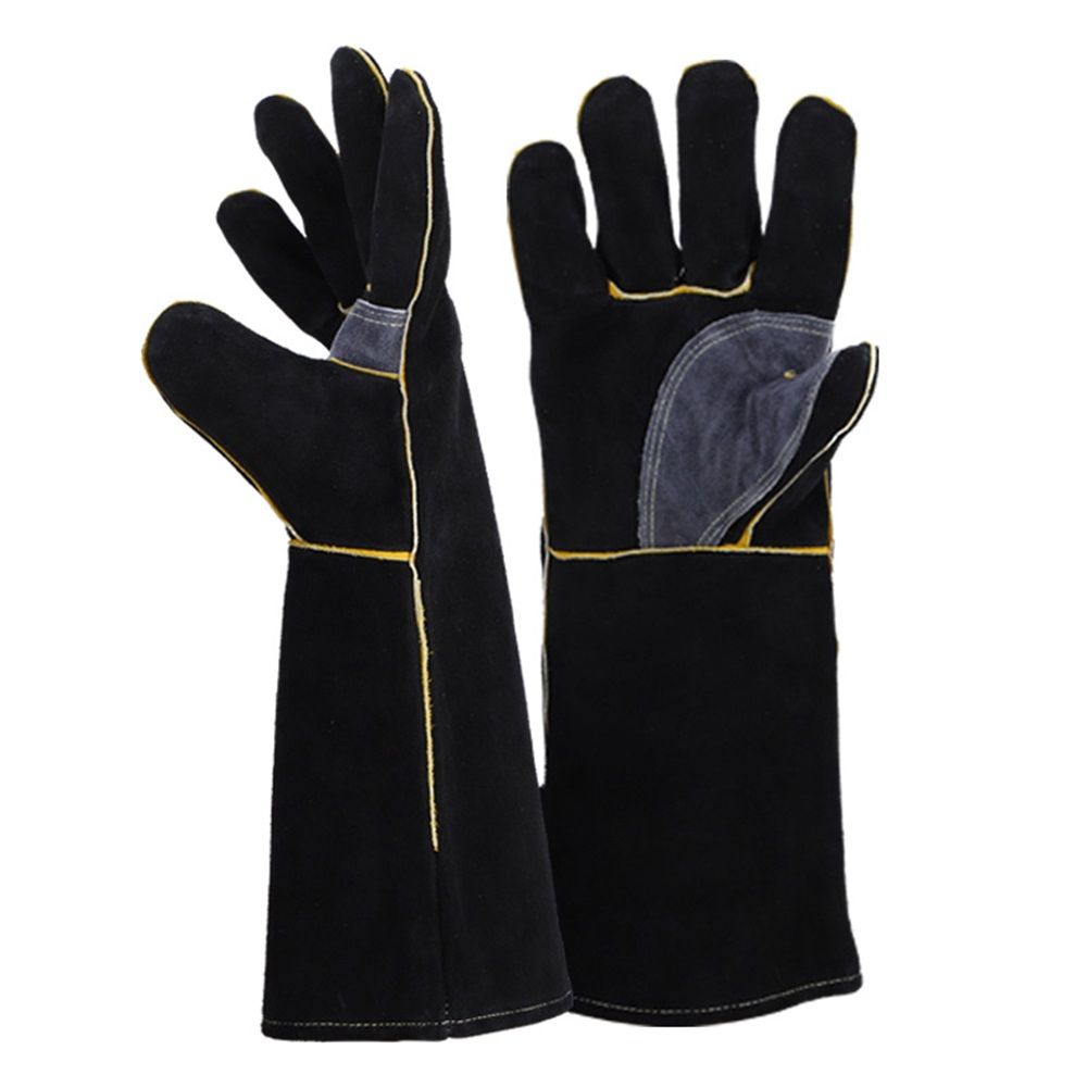 Extreme Heat & Fire Resistant Gloves Leather with Stitching,Mitts Perfect for Fireplace, Stove, Oven, Grill, Welding, BBQ, Pot Holder, Animal Handling - Image 1