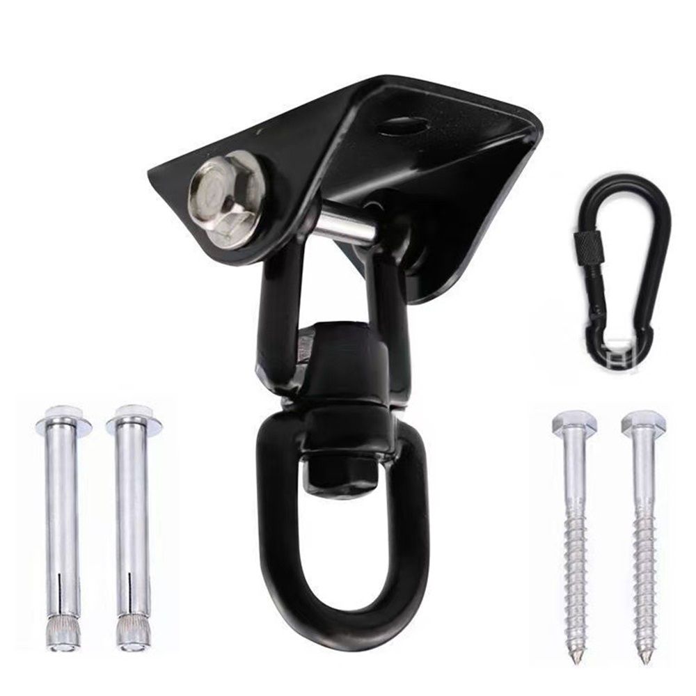 Hammock Hanging Kit,Hanging Chair Hardware 360°Rotating Capacity Hammock Hooks Heavy Duty,Hammock Chair Hanging Kit & Swing Ceiling Hook Snap for Hammock Chair Stand,Seat, Tree,Yoga,Gym(Black) - Image 1