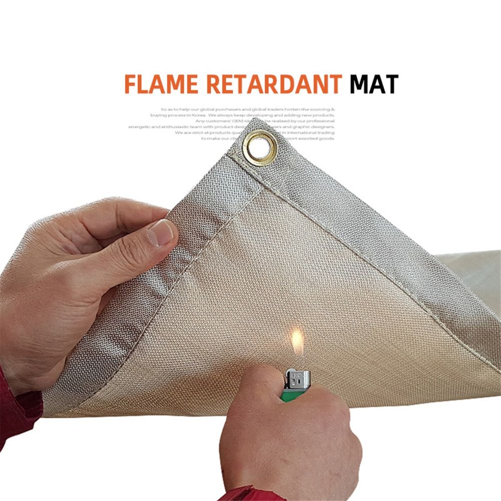 Fire Pit Mat 100*80cm Wood Stove Under Grill Mat (940°F Safety) for Deck BBQ Fireproof Floor Tent Campsite Insulation Protection - Image 2