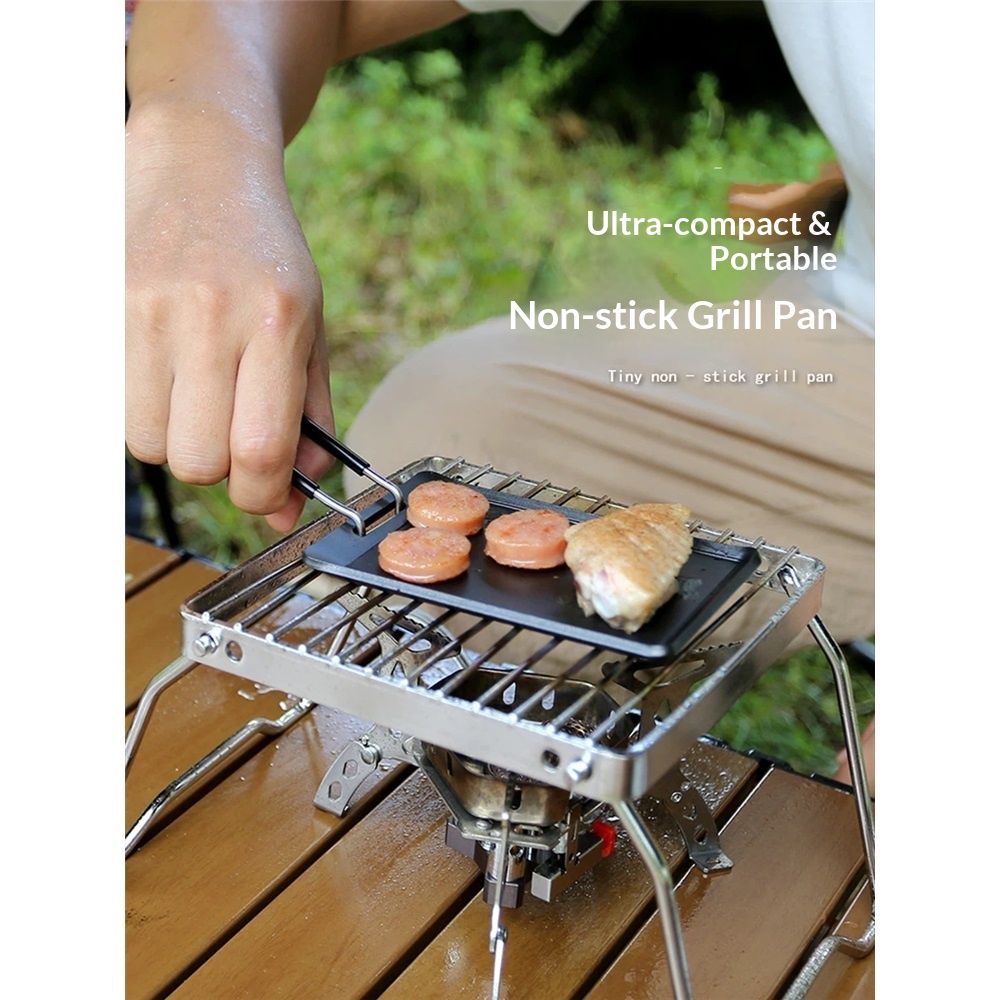 Cast Iron Plate, Compact Plate, Small, No Seasoning Required, Handle Grill Pan, Small Nonstick BBQ Grill Pan with Detachable Handle, Multipurpose BBQ - Image 2