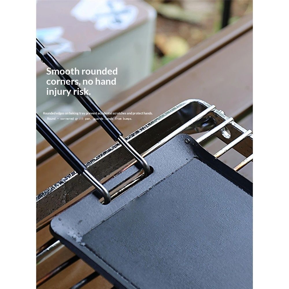 Cast Iron Plate, Compact Plate, Small, No Seasoning Required, Handle Grill Pan, Small Nonstick BBQ Grill Pan with Detachable Handle, Multipurpose BBQ - Image 5