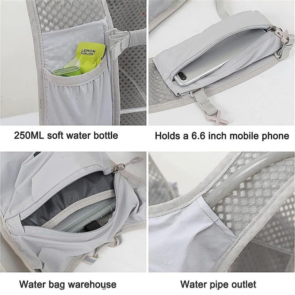 Hiking Hydration Pack  Running Backpack Daypack Vest with  Water Bladder for Women Men Cycling Biking Trail Race（granny gray） - Image 2