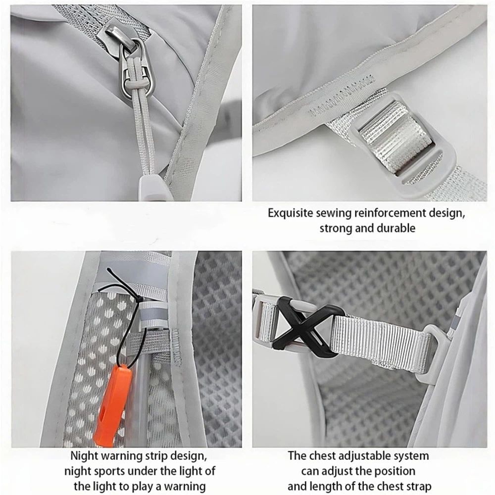 Hiking Hydration Pack  Running Backpack Daypack Vest with  Water Bladder for Women Men Cycling Biking Trail Race（granny gray） - Image 3
