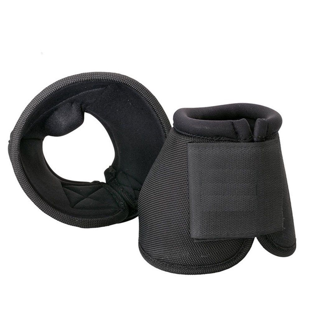 Equine Ballistic Overreach Bell Boots - No-Turn Horse Hoof Protection Boots (Sold in Pairs) - Black, Large - Image 1