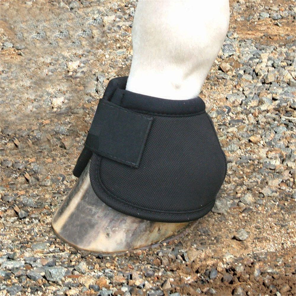 Equine Ballistic Overreach Bell Boots - No-Turn Horse Hoof Protection Boots (Sold in Pairs) - Black, Large - Image 2