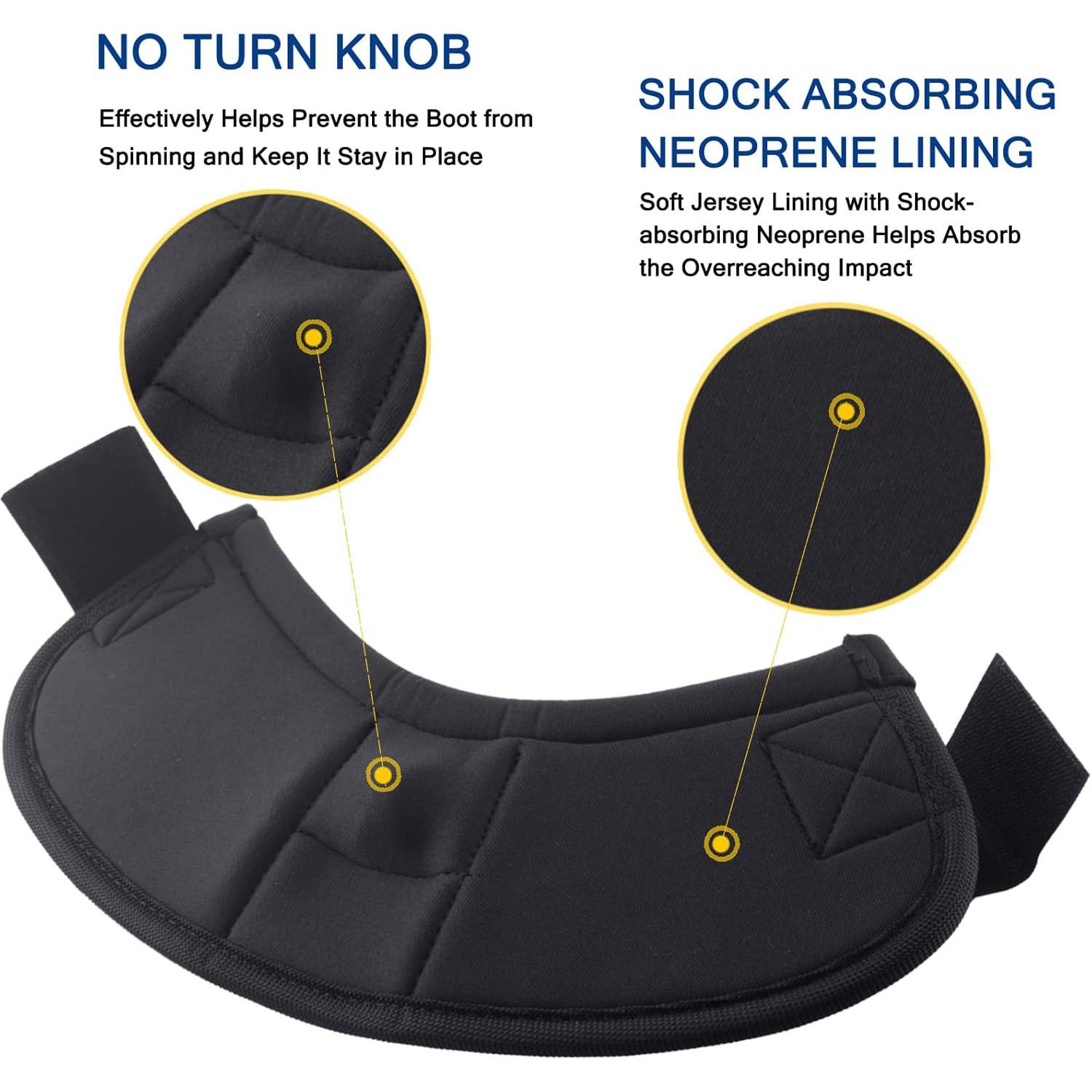 Equine Ballistic Overreach Bell Boots - No-Turn Horse Hoof Protection Boots (Sold in Pairs) - Black, Large - Image 3