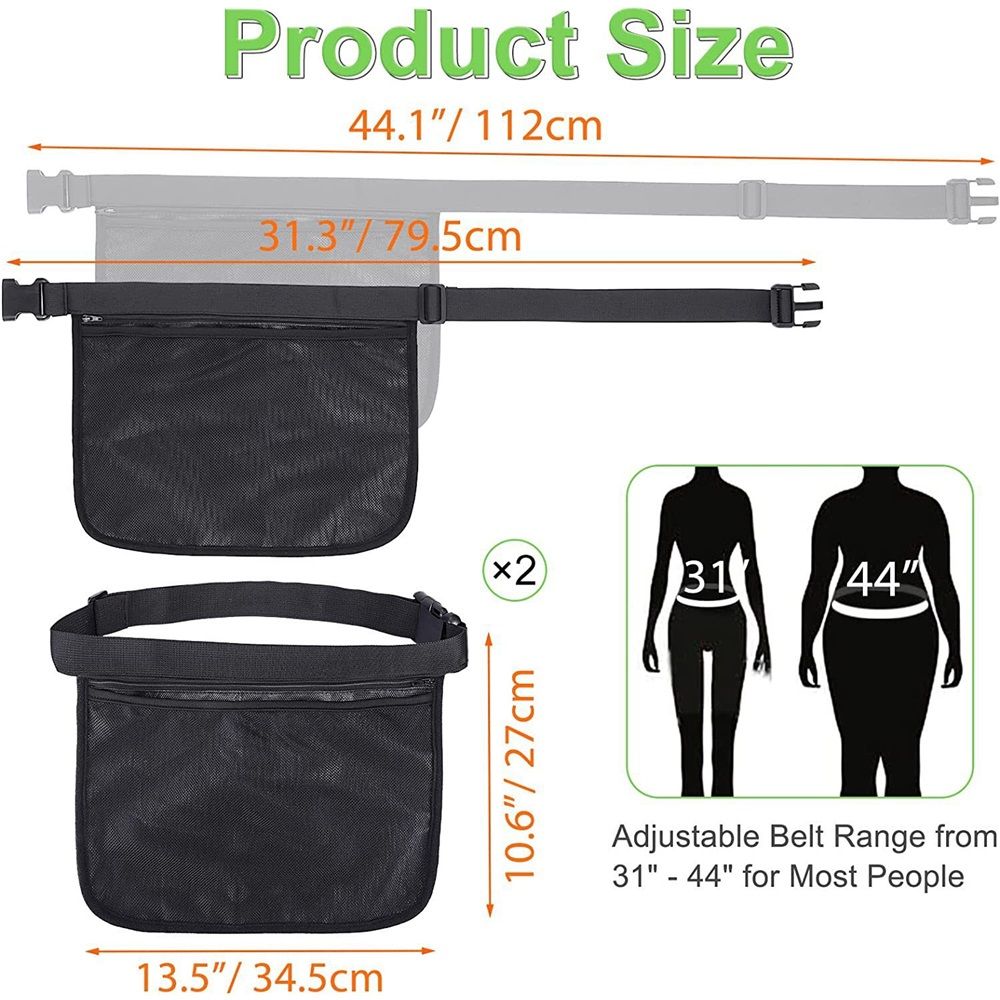 2 pack Tennis Ball Holder, Holder Bag for Women, Men & Teens, Ball Pouch, Mesh Waist Hip Bag Carrier, Easy Holding 6-8 Pickle Balls or Tennis, Versatile Accessories & Gifts - Image 2