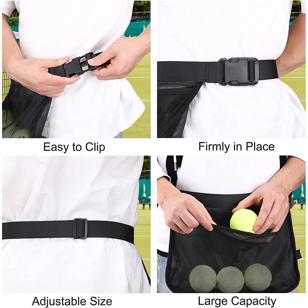 2 pack Tennis Ball Holder, Holder Bag for Women, Men & Teens, Ball Pouch, Mesh Waist Hip Bag Carrier, Easy Holding 6-8 Pickle Balls or Tennis, Versatile Accessories & Gifts - Image 5
