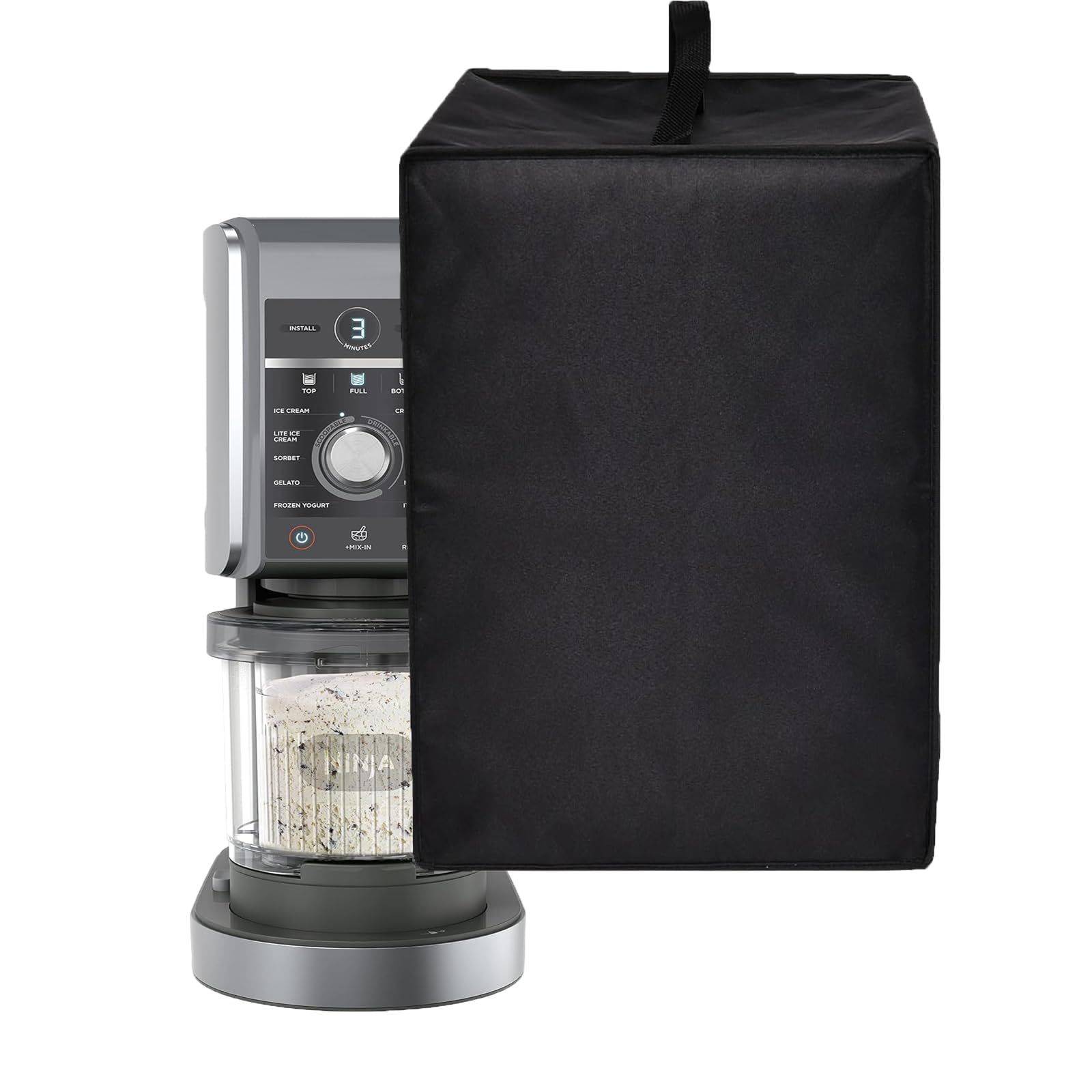 Ice Cream Maker Cover Heavy Duty Heat-resistant Waterproof Dust Protective Frozen Treat Maker Cover Case （black,There is only one dust cover） - Image 1