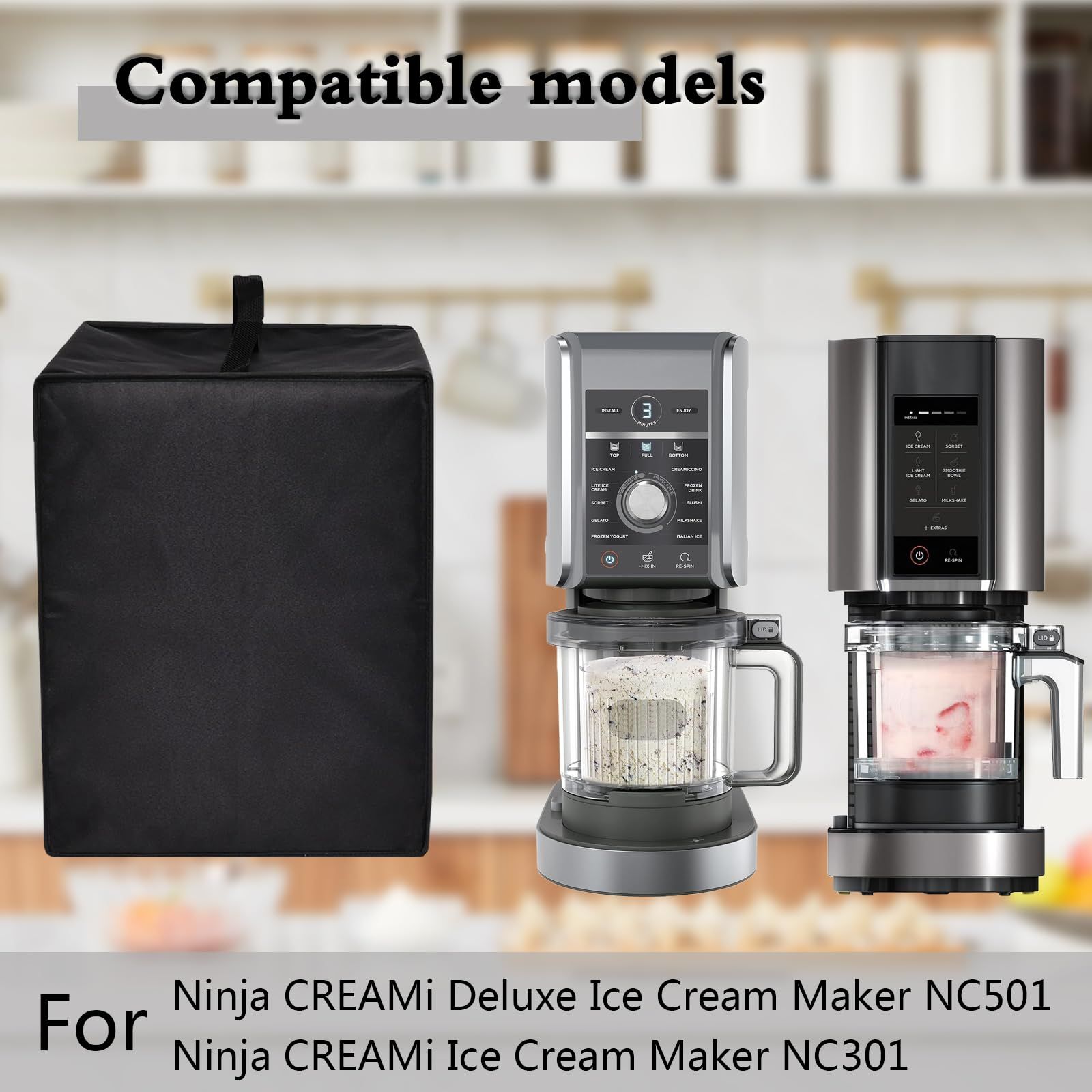 Ice Cream Maker Cover Heavy Duty Heat-resistant Waterproof Dust Protective Frozen Treat Maker Cover Case （black,There is only one dust cover） - Image 2
