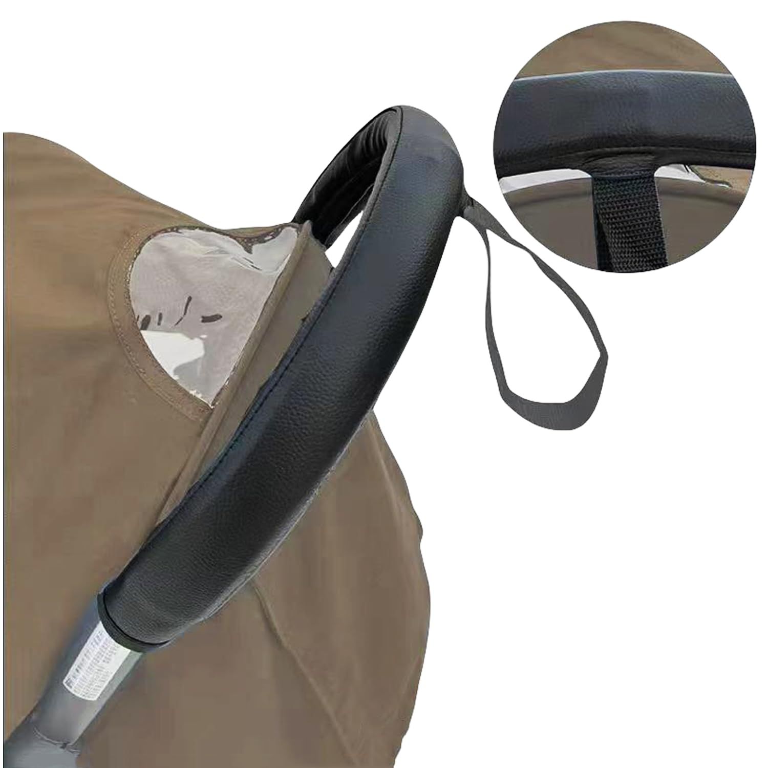 Covers Compatible Handlebar,troller Accessories Baby Stroller Handlebar Protect Case, for Armrest Bumper (Black) - Image 2