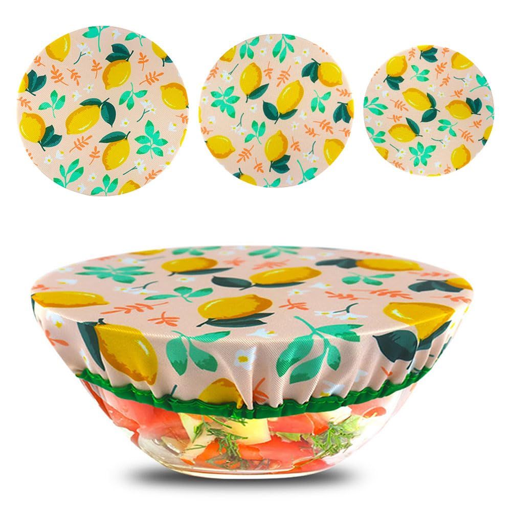 Reusable Cloth Bowl Cover Collection Machine Washable, with Elastic Stretch for Food Storage, 10.62