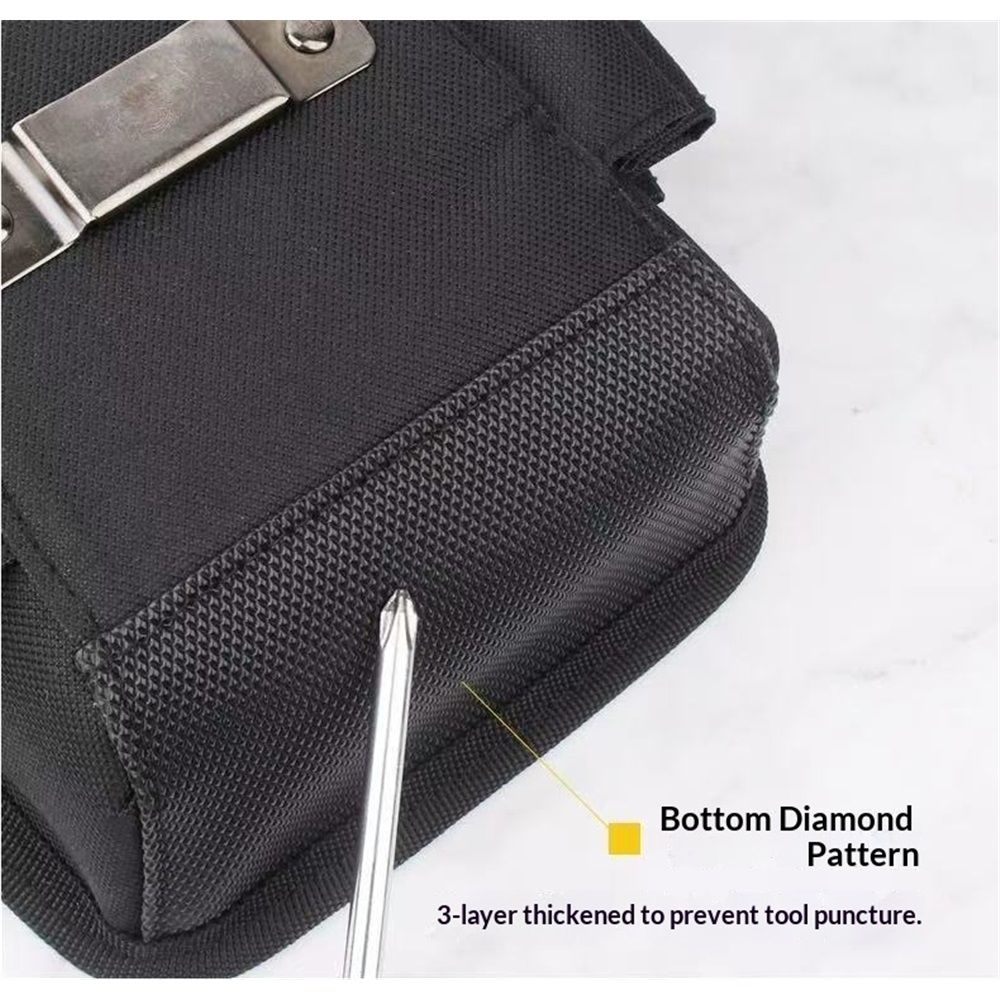 Tool Belt Pouch,with Adjustable Belt, Multiple Storage for Technician for Electrician Tools (Black,noiy bag) - Image 3