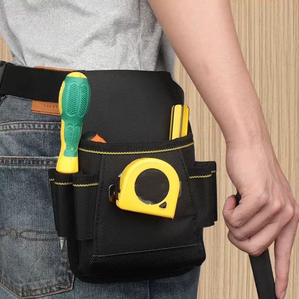 Tool Belt Pouch,with Adjustable Belt, Multiple Storage for Technician for Electrician Tools (Black,noiy bag) - Image 4