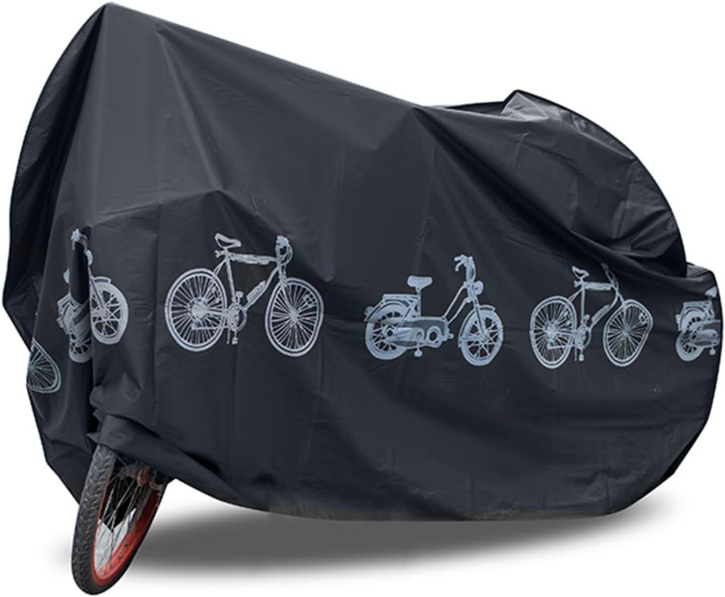 Bike Bicycle Cover Waterproof Dustproof- Bike Cover for 1 Bikes, Indoor and Outdoor Use, Bike Cover Rain Sun UV Wind Snow Proof Resistant (Black 350g) - Image 1