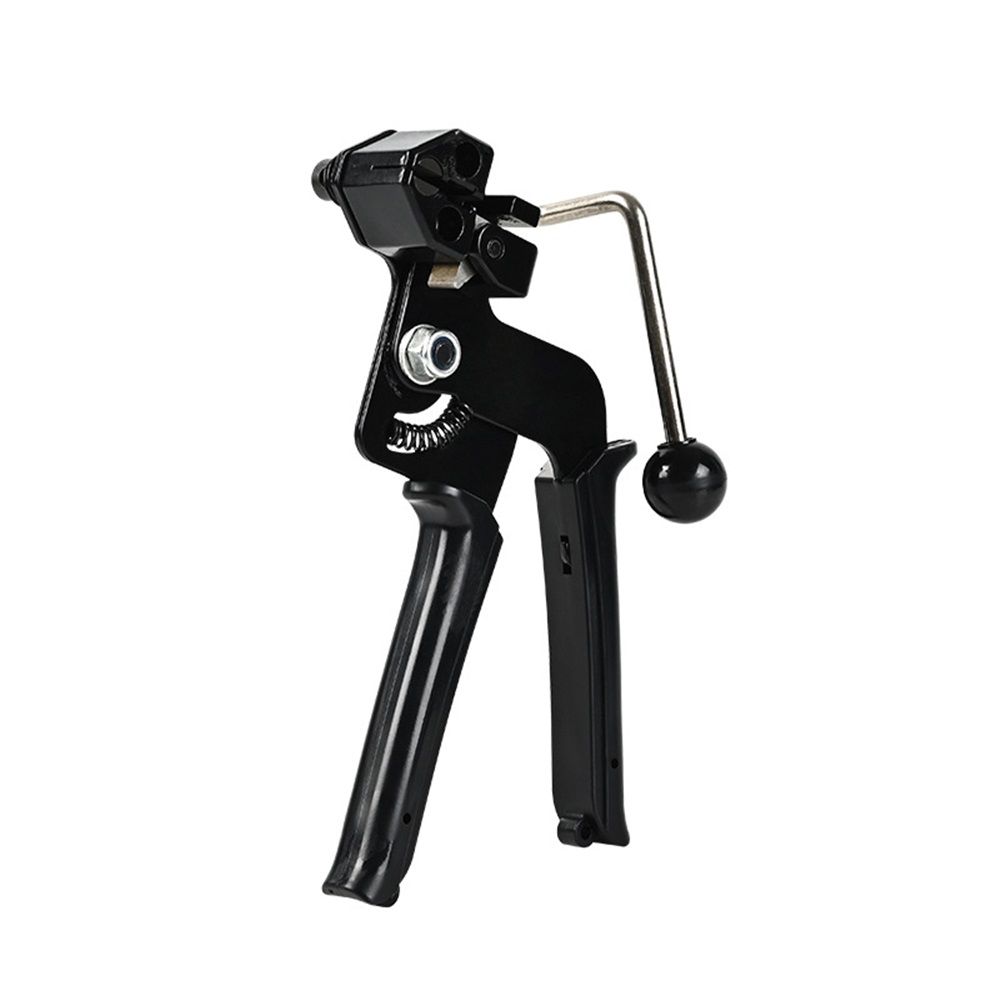 Zip Tie Tool, Heavy Duty Zip Tie Cutter, Fasten and Cut Stainless Steel Cable Ties, for Outdoor Chain Link Fence Ties, Exhaust Pipe and Cables, Black One-handed operation - Image 1