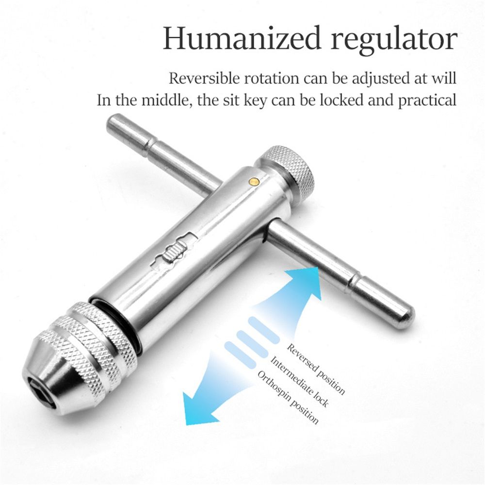 Adjustable Ratchet Tap Wrench T-Handle, M3-M8 Capacity, Tap Reamer Tapping Ratcheting Wrench,90mm Body Length - Image 2