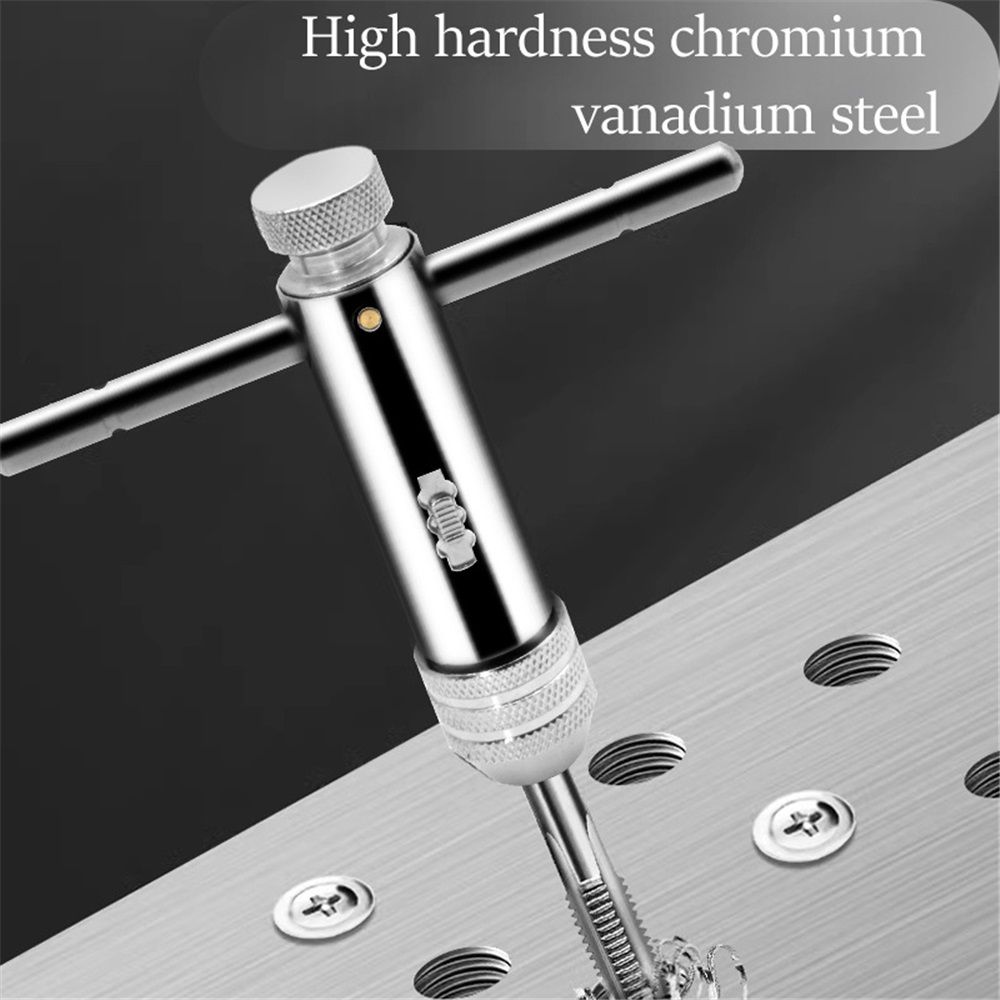 Adjustable Ratchet Tap Wrench T-Handle, M3-M8 Capacity, Tap Reamer Tapping Ratcheting Wrench,90mm Body Length - Image 3
