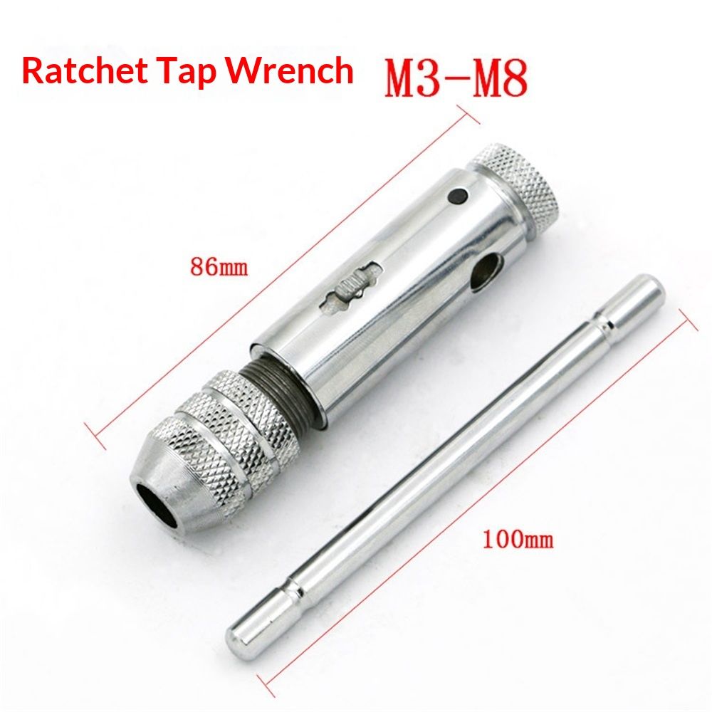 Adjustable Ratchet Tap Wrench T-Handle, M3-M8 Capacity, Tap Reamer Tapping Ratcheting Wrench,90mm Body Length - Image 5