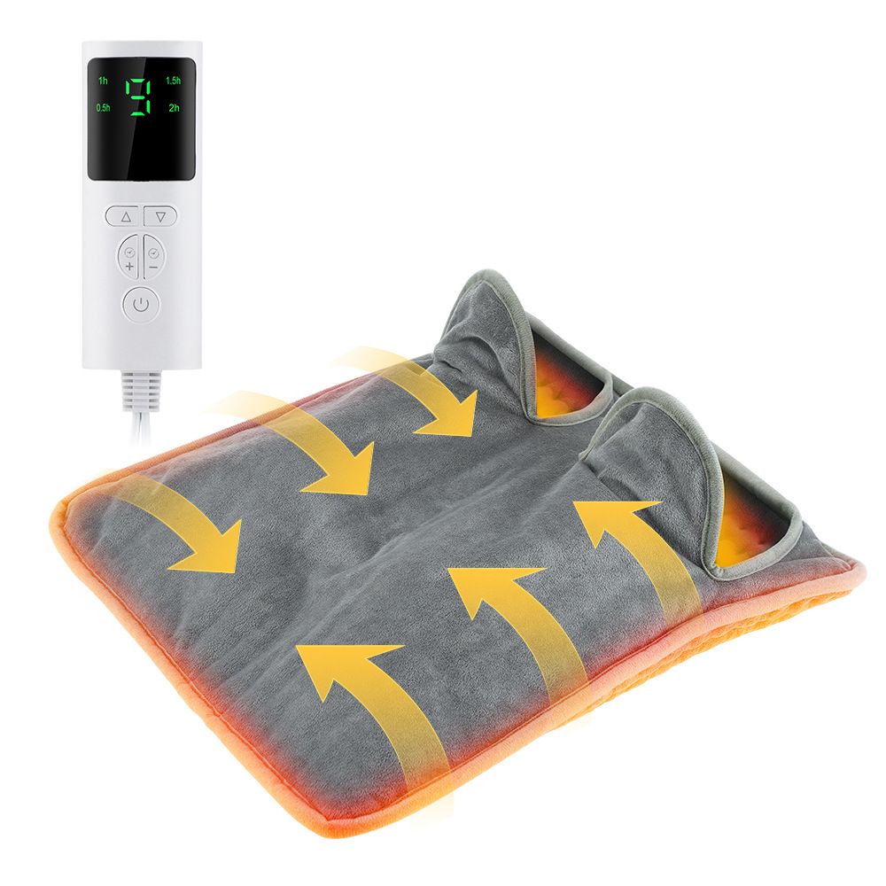 Electric Heated Foot Warmer for Men and Women, Feet Heating Pads Electric Feet Warmer with LCD Display & 9 Temperature Setting, Heated Foot Warmers for Under Desk, Office,Home (Grey) - Image 1