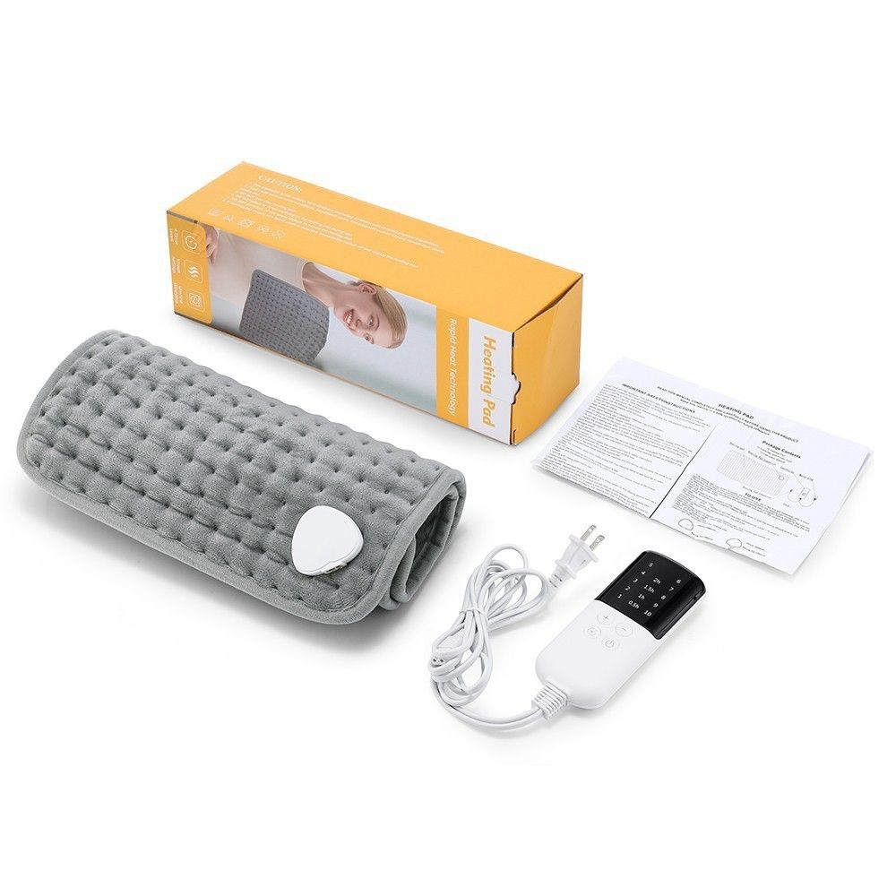 Heating Pad for Back Pain, 12''×24'' Heating Pad for Period Cramps Neck Shoulder Knee Leg with Heat Settings Auto Shut-Off and Rapid-Heating, Ideal Gift for Family and Friends, Gray - Image 1