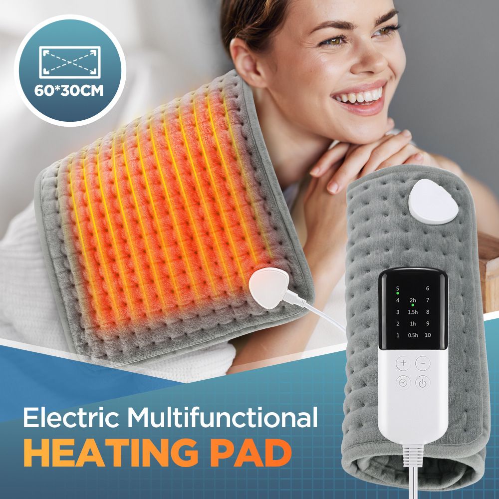 Heating Pad for Back Pain, 12''×24'' Heating Pad for Period Cramps Neck Shoulder Knee Leg with Heat Settings Auto Shut-Off and Rapid-Heating, Ideal Gift for Family and Friends, Gray - Image 5