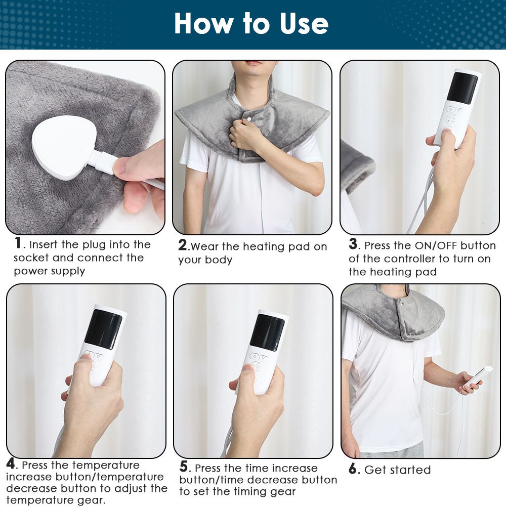 Heating Pad for Neck and Shoulder,Weighted Electric Heated Wrap for Neck and Shoulder , Auto Shut Off Hot Heated Pad, Machine Washable - Image 4