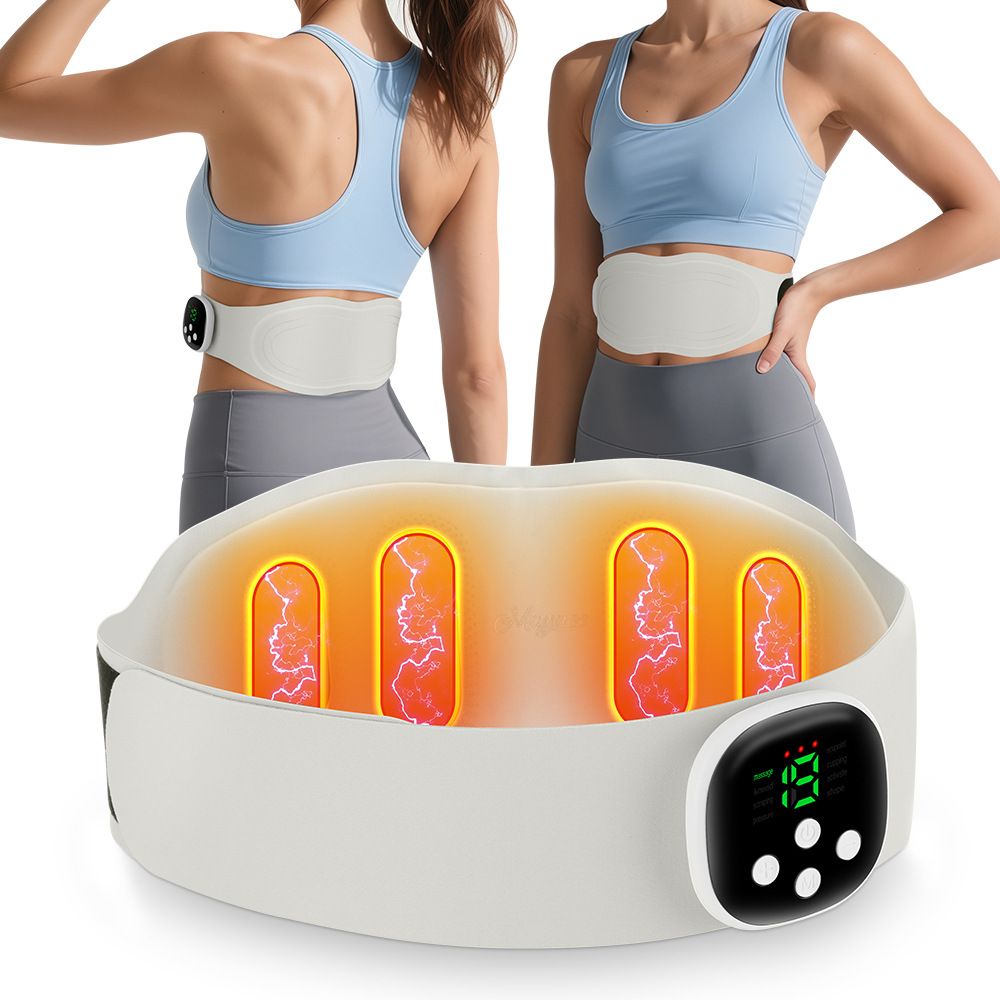 Heating Pad for Back Pain Relief: Portable Cordless Heat Pad with Massager for Period Cramps, 1200mAh Large Battery, Christmas Gift for Women Men - Image 1