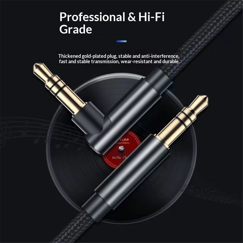 Instrument Cable 10 feet 2-Pack, Straight-to-Right Angle 3.5mm Male Stereo Audio Cord, Balanced Interconnect Line for Electric Guitar, Bass, Keyboard, Mixer, Amplifier, Speaker - Image 2