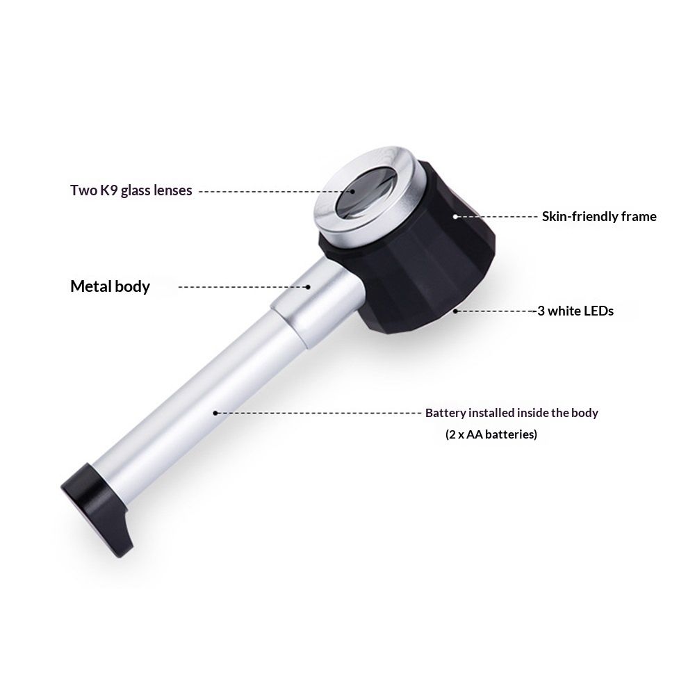 45X Handheld Magnifier with 6 Light, Jeweler Loupes Lighted Magnifying Glass-for Seniors Reading Coins Crafts Jewelry Hobbies - Image 3