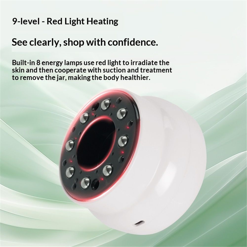 Lymphatic Drainage Massager with 9-Level Heat & Red Light-Wireless Gua Sha Tool for Muscle Relaxation, LCD Display, Type-C Fast Charging，Portable Cupping Massager（Does not contain essential oils） - Image 2