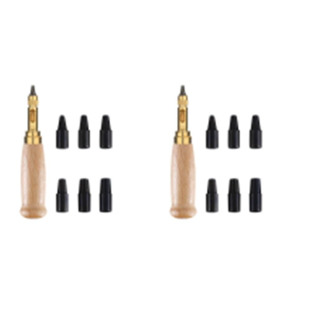 2pcs Adjustable Screw Hole Punch Auto Leather Tool Bookbinding Drill Tool,Paper Punch,Craft Punches, 6 Tips Sizes 1.5mm 2mm 2.5mm 3mm 3.5m 4mm - Image 1