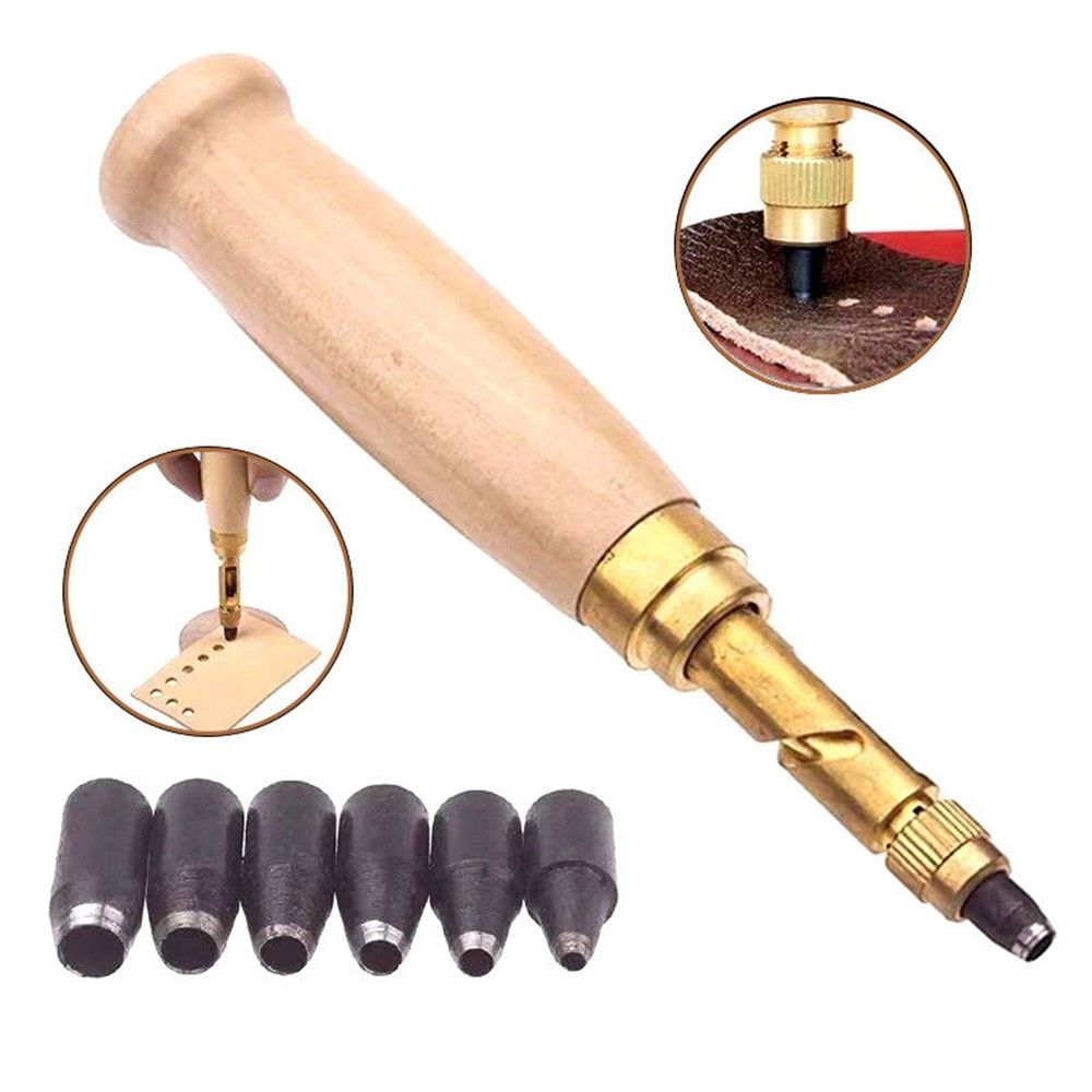 2pcs Adjustable Screw Hole Punch Auto Leather Tool Bookbinding Drill Tool,Paper Punch,Craft Punches, 6 Tips Sizes 1.5mm 2mm 2.5mm 3mm 3.5m 4mm - Image 4