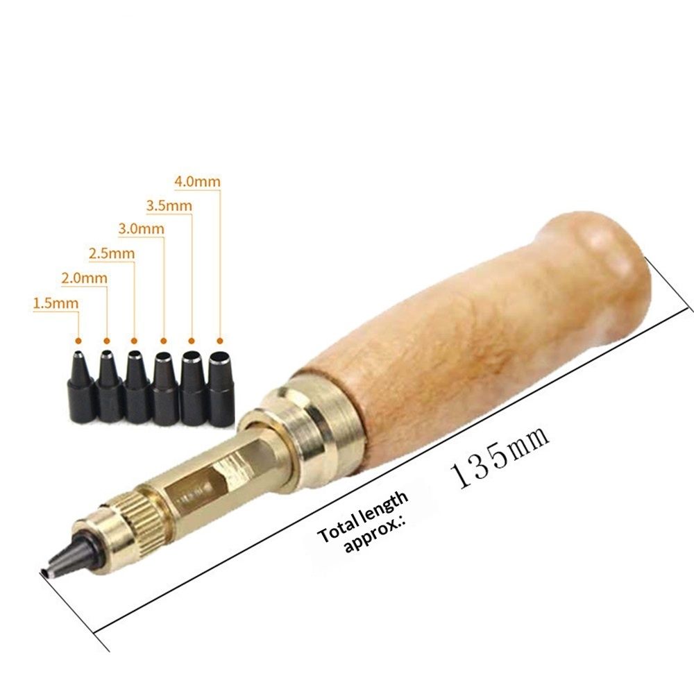 2pcs Adjustable Screw Hole Punch Auto Leather Tool Bookbinding Drill Tool,Paper Punch,Craft Punches, 6 Tips Sizes 1.5mm 2mm 2.5mm 3mm 3.5m 4mm - Image 5