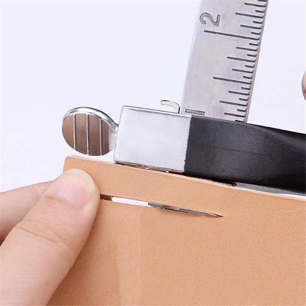 Leather cutting tool, aluminum handle leather strip cutting machine, stainless steel specification leather strip cutting tool+two blades, with DIY leather craft accessories - Image 2
