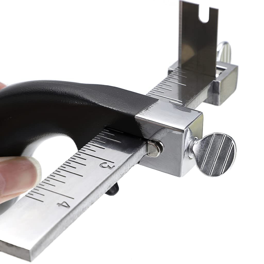 Leather cutting tool, aluminum handle leather strip cutting machine, stainless steel specification leather strip cutting tool+two blades, with DIY leather craft accessories - Image 3