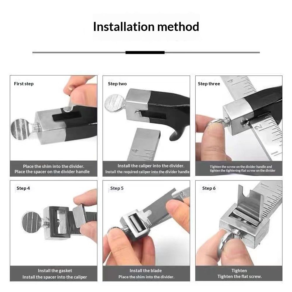 Leather cutting tool, aluminum handle leather strip cutting machine, stainless steel specification leather strip cutting tool+two blades, with DIY leather craft accessories - Image 4