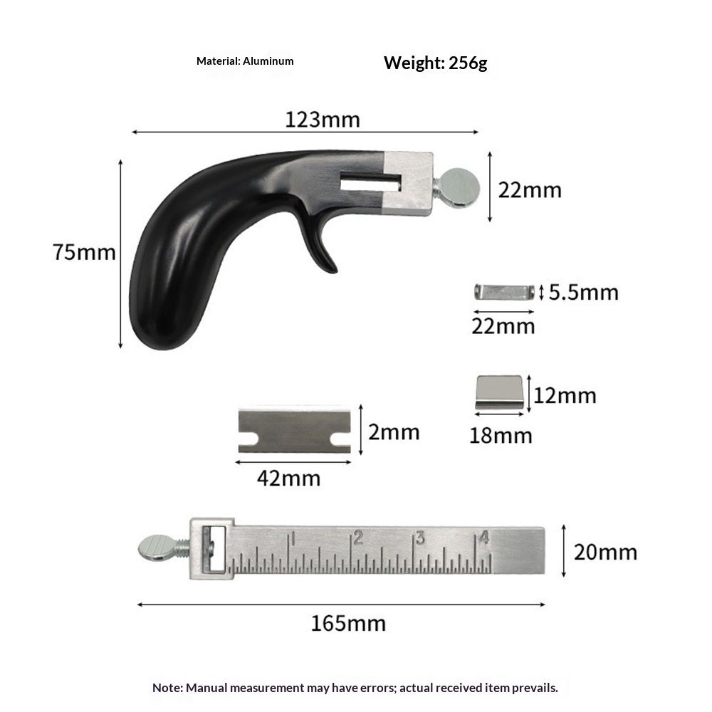 Leather cutting tool, aluminum handle leather strip cutting machine, stainless steel specification leather strip cutting tool+two blades, with DIY leather craft accessories - Image 5