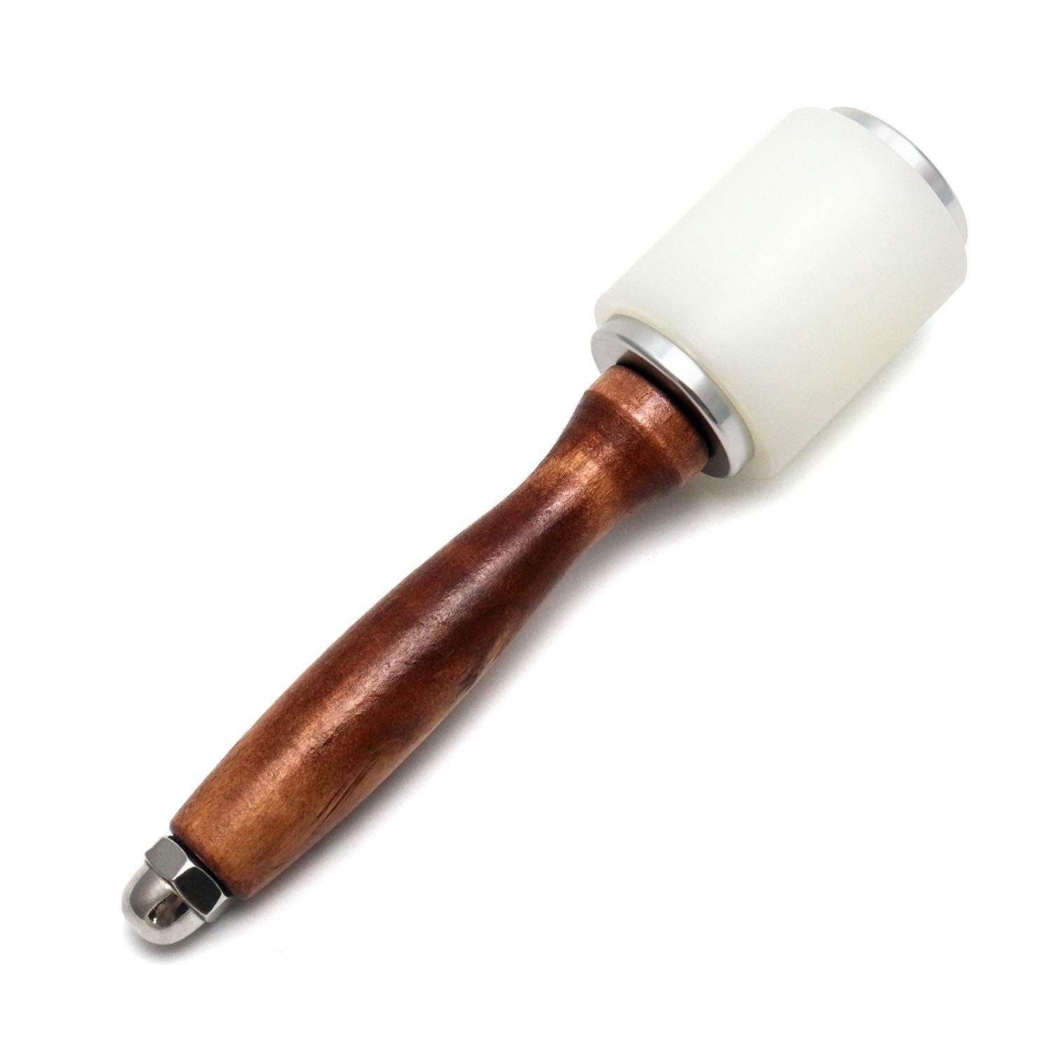 Wooden Handle Nylon Hammer, Leathercraft Carving Nylon Hammer For Stamping Sew Leather Cowhide Tool Kit（Straight leather carving hammer） - Image 2