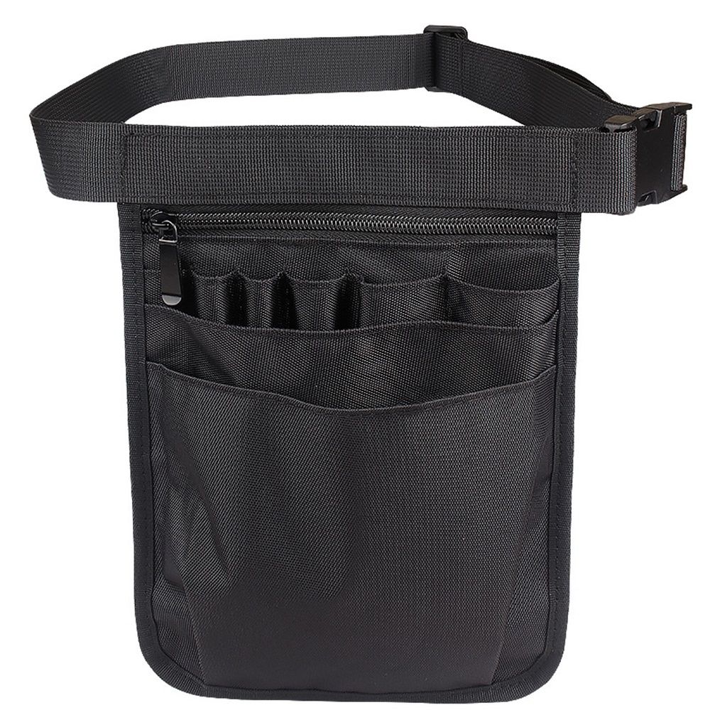 Nurse Utility Organizer Belt Fanny Pack Hip Bag Waist Pack Pouch Case for Medical Scissors Care Kit Tool (Black) - Image 1
