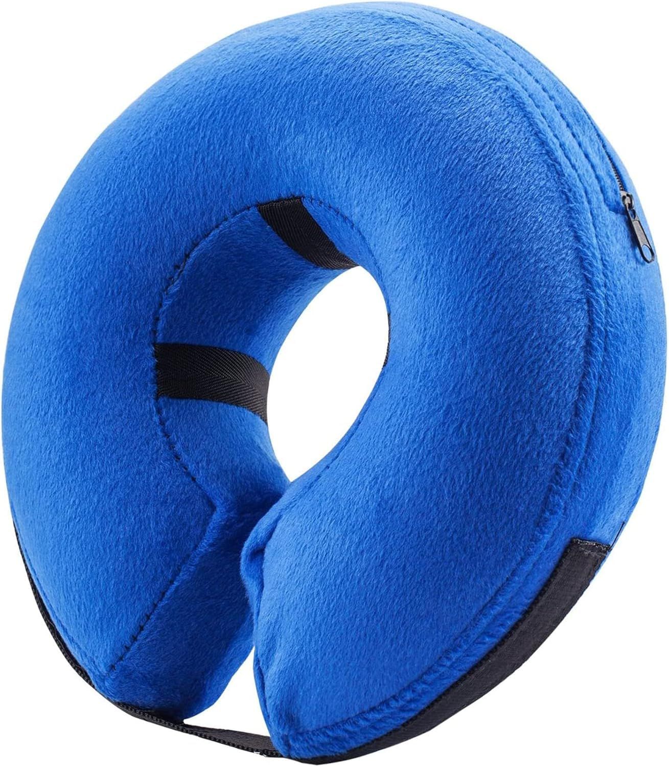Inflatable Dog Cone Collar Alternative, Soft Dog Cone for Small Medium Large Dogs and Cats, Neck Recovery Donut Collar After Surgery (M, Blue) - Image 2