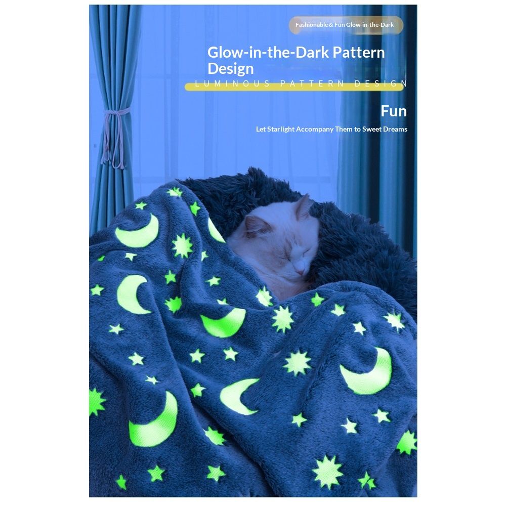 Pet luminous blanket, dog bath towel, nest pad, luminous coral fleece cover blanket, machine washable sleeping pad, winter warm cushion（S 60*40cm grey） - Image 4