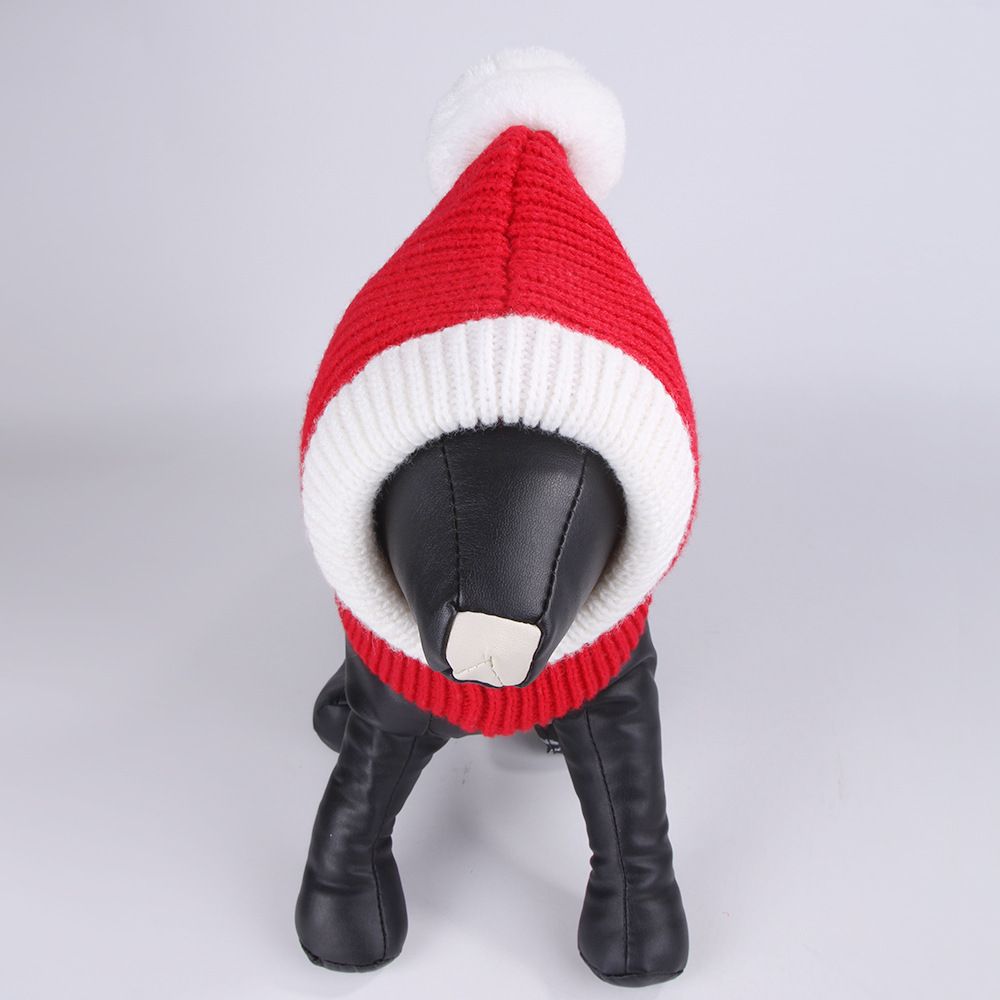 Christmas Dog Hat Costume for Large Medium Dog Warm Winter Dog Hat Neck Ear Warmer Headband Protector for Golden Retriever Labrador (M  red) - Image 3