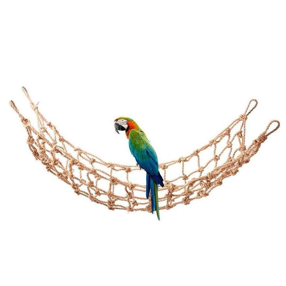 1PCS Parrots Climbing Net, Medium Large Size Parrots Hemp Rope Hanging Swing Bird Game Cage Toy Accessories  M 40*40cm - Image 2
