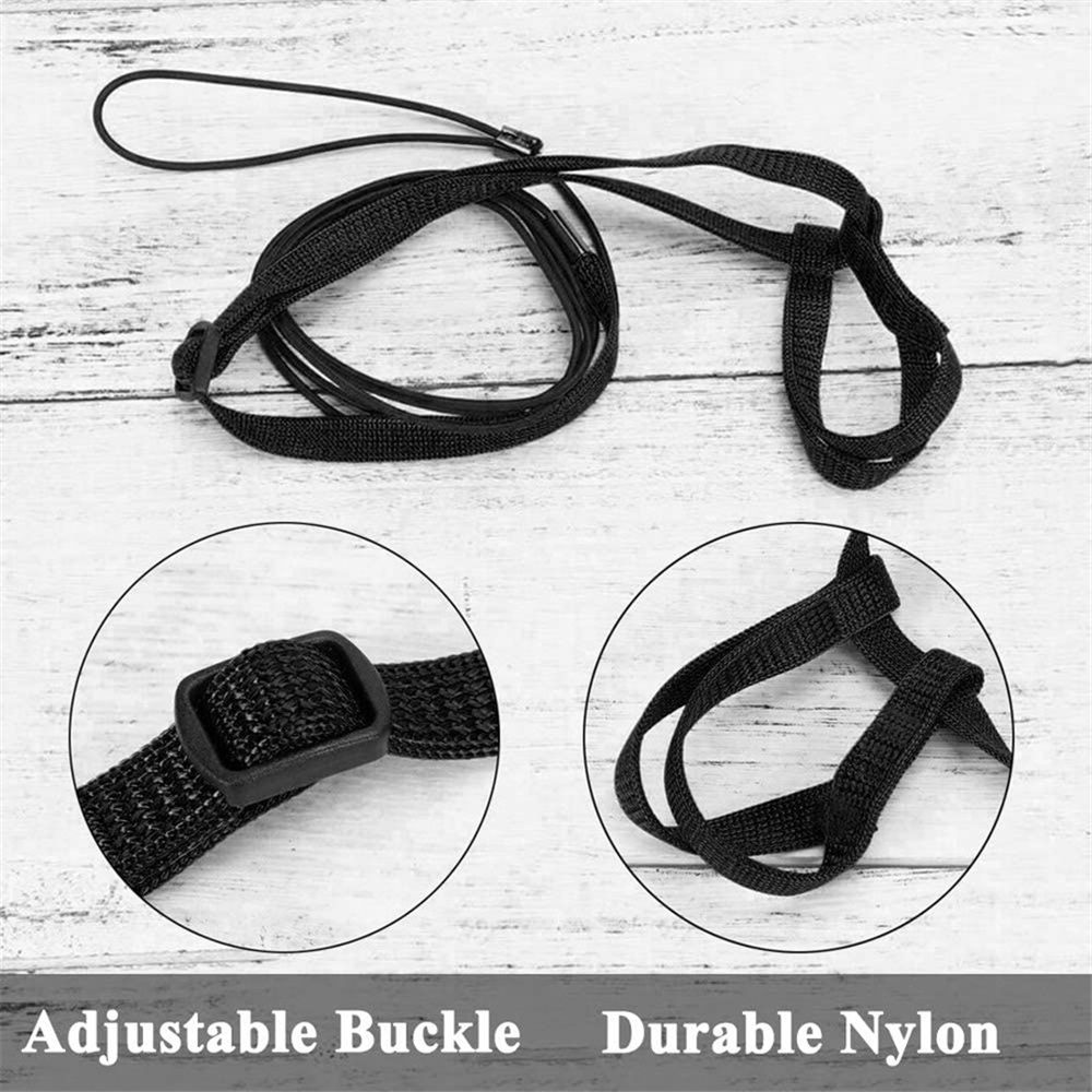 Adjustable Birds Harness and Leash Parrot Harness Leash Training Supplies Pet Anti-bite Outdoor Flying Rope (M, Black) - Image 2